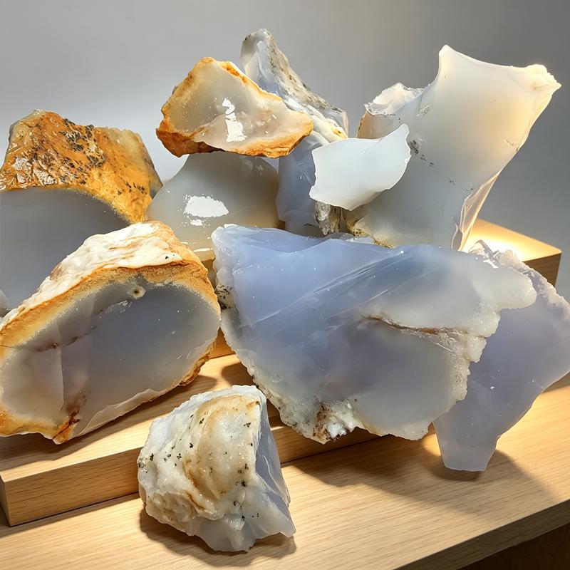 90-100g Natural Blue Chalcedony Stone Rough Agate Mineral Specimen For Jewelry Making DIY Bracelets Home Decoration Stone
