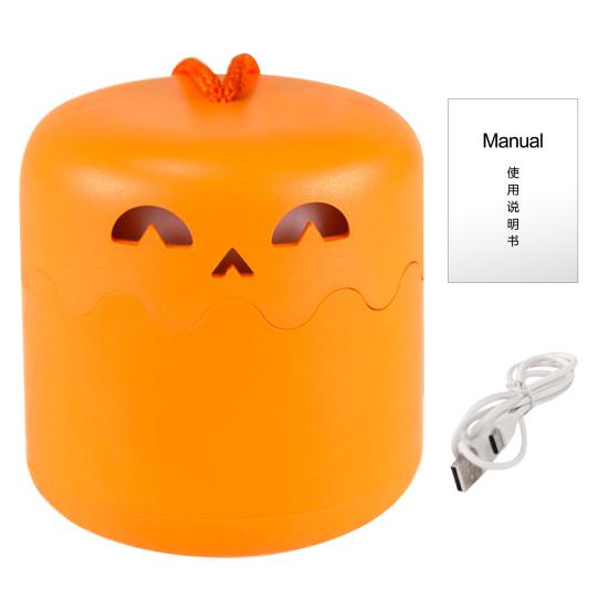 Halloween Pumpkin Camping Light Portable Lightweight Rechargeable Outdoor Hanging Pumpkin Lamp Holiday Party Decoration Lantern