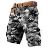 Men's Independence Day Printed Multi Pocket Workwear Shorts