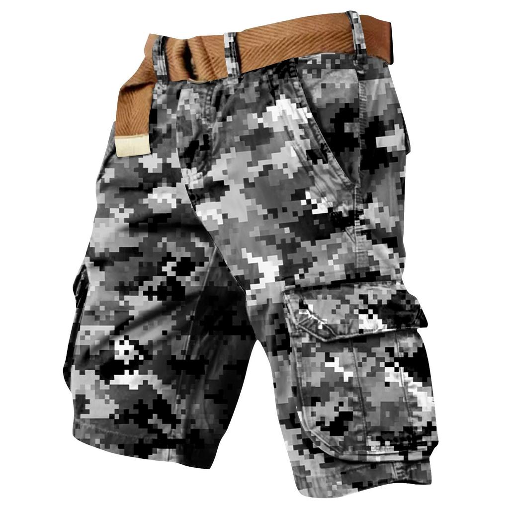Men's Independence Day Printed Multi Pocket Workwear Shorts