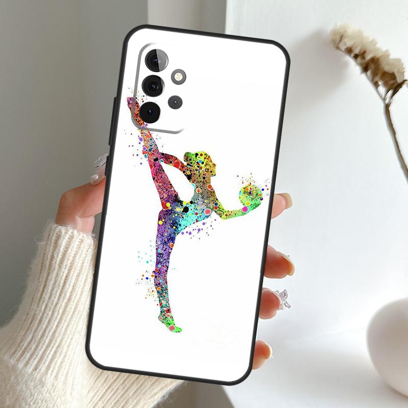 

Gymnastics Watercolor Printing Case For Samsung Galaxy A13 A33 A53 A06 A17 A56 A36 A26 A16 A15 A35 A55 A34 A54 A52 A12 A32 Samsung A52