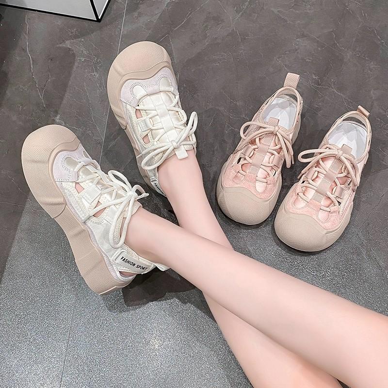 fashion 2024 Summer Women's Outdoor Beach Sandals Lightweight Slip-On Hollow Out Casual Shoes Lace-Up Breathable Sneakers