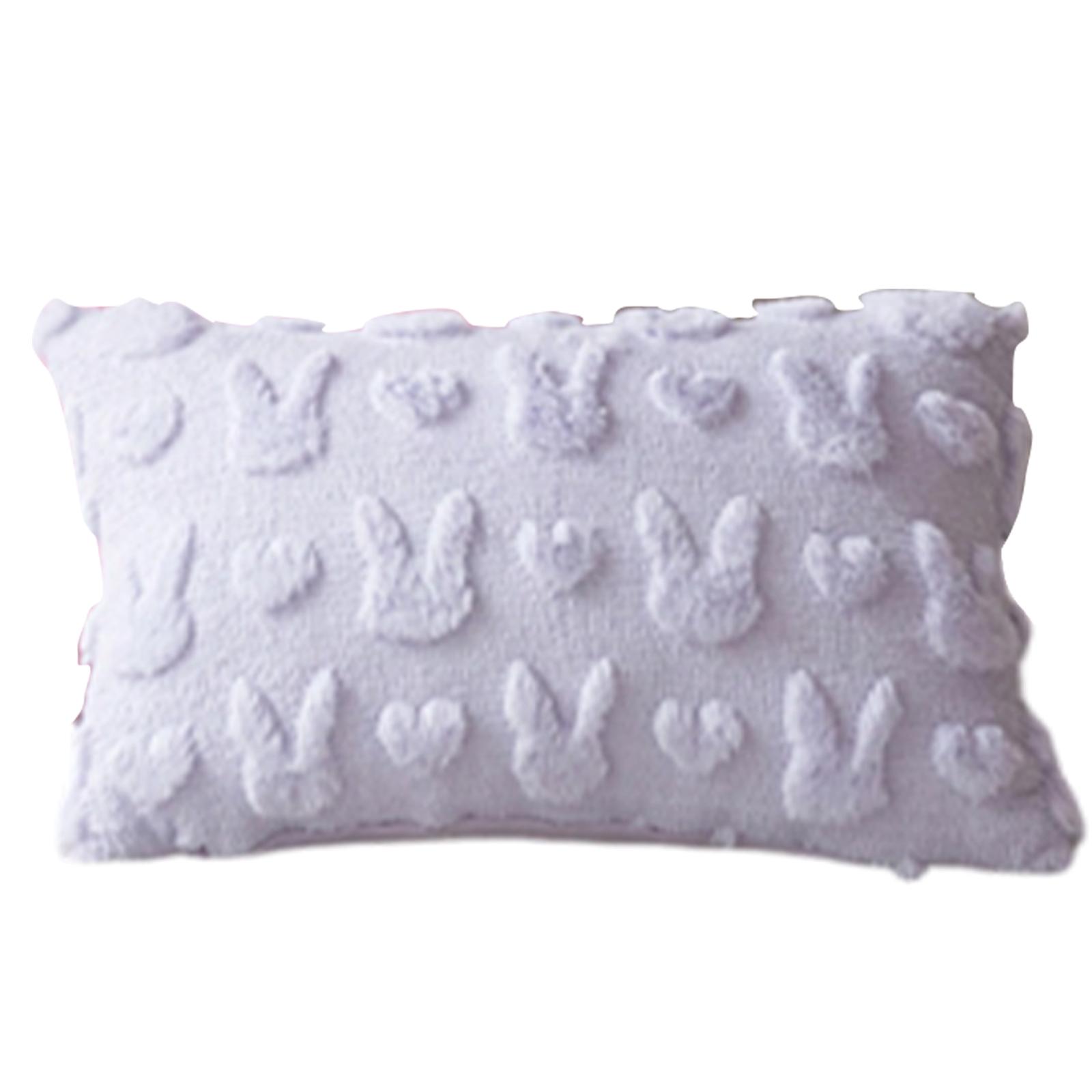 

Easter Bunny 3d Embroidered Tufted Pillowcase For Living Room And Bedroom, Removable And Washable Pillowcase One Size