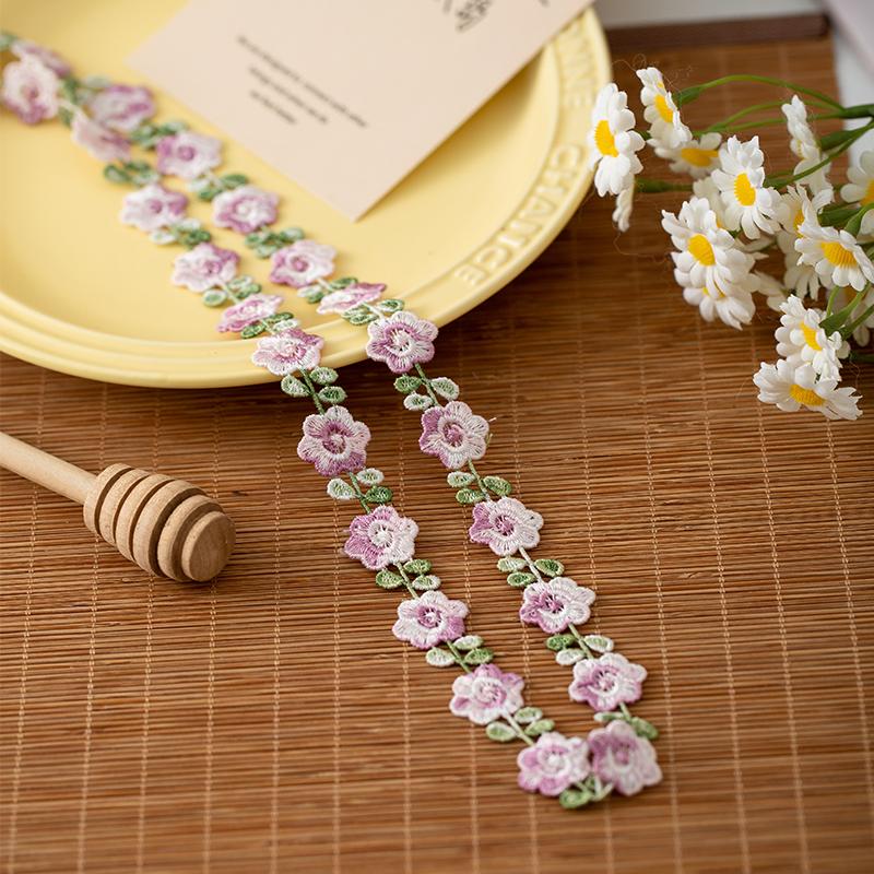 2meters/Lot Flower Embroidery Lace Fabric Ribbons For Needlework Clothing Sewing Accessories Sewing Materials Home Decorative