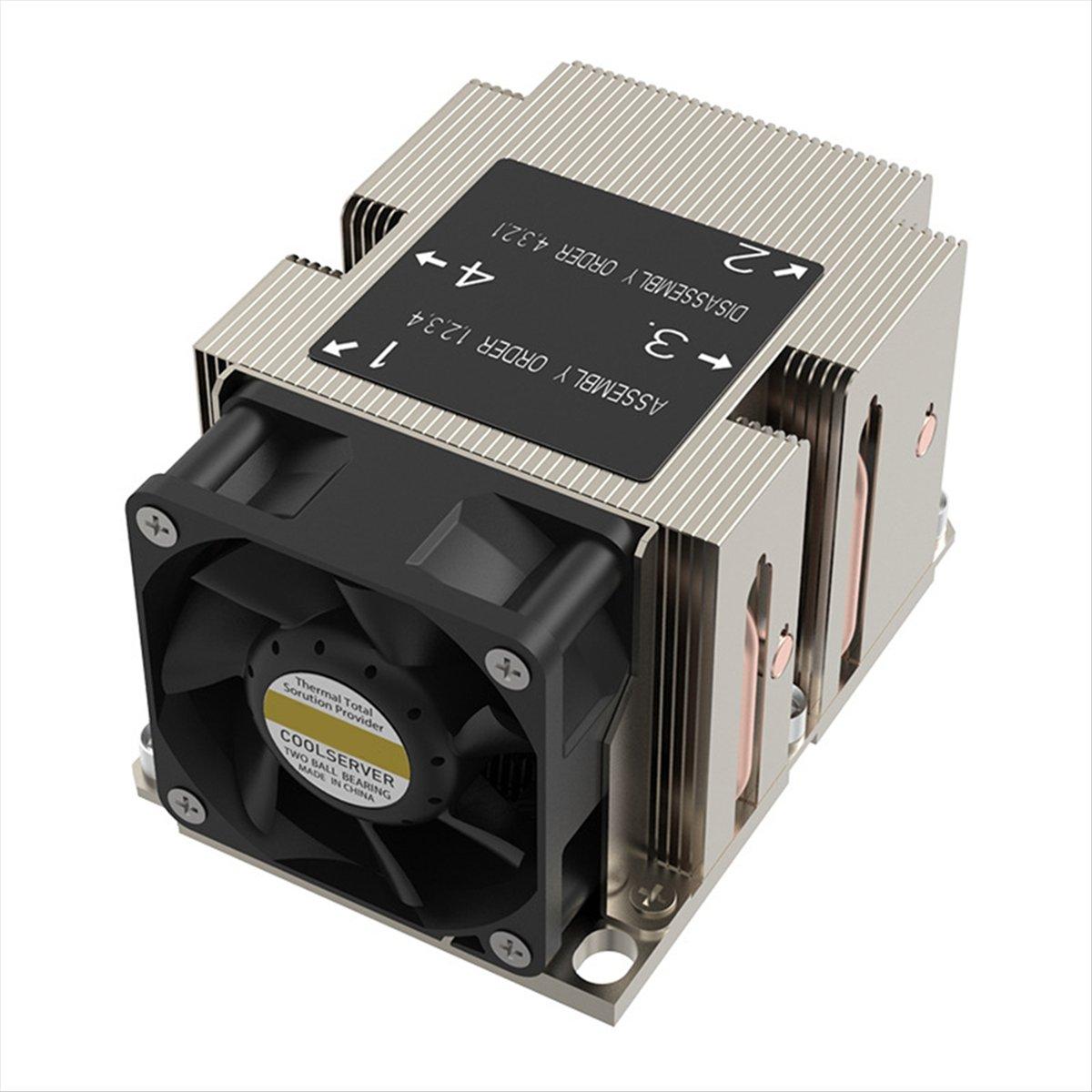 Кулер LGA3647-2U-R83 240 Вт для Lga 3647 Узкий тип Радиатор 2U Теплоотвод 4 тепловые трубки Боковой обдув Охлаждающий вентилятор China Mainland
