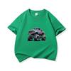 Kids Cotton T Shirt Cool Cartoon Offroad Vehicle Print Crew Neck Short Sleeve Tee Casual Boys Girls Summer Tops