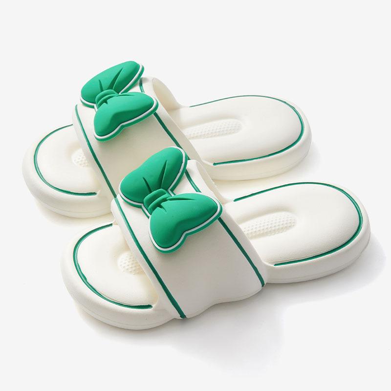 Bow-tie Cool Slippers Women's Summer Cute Fashion Outer Wear Thick Bottom Non-slip Indoor Home Slippers