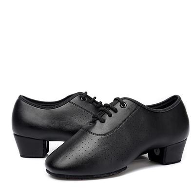 Latin Dance Shoes Men Ladies Modern Tango Salsa Leather Ballroom Shoes Square Heels Adults Children Boys Party Dance Shoes Sport