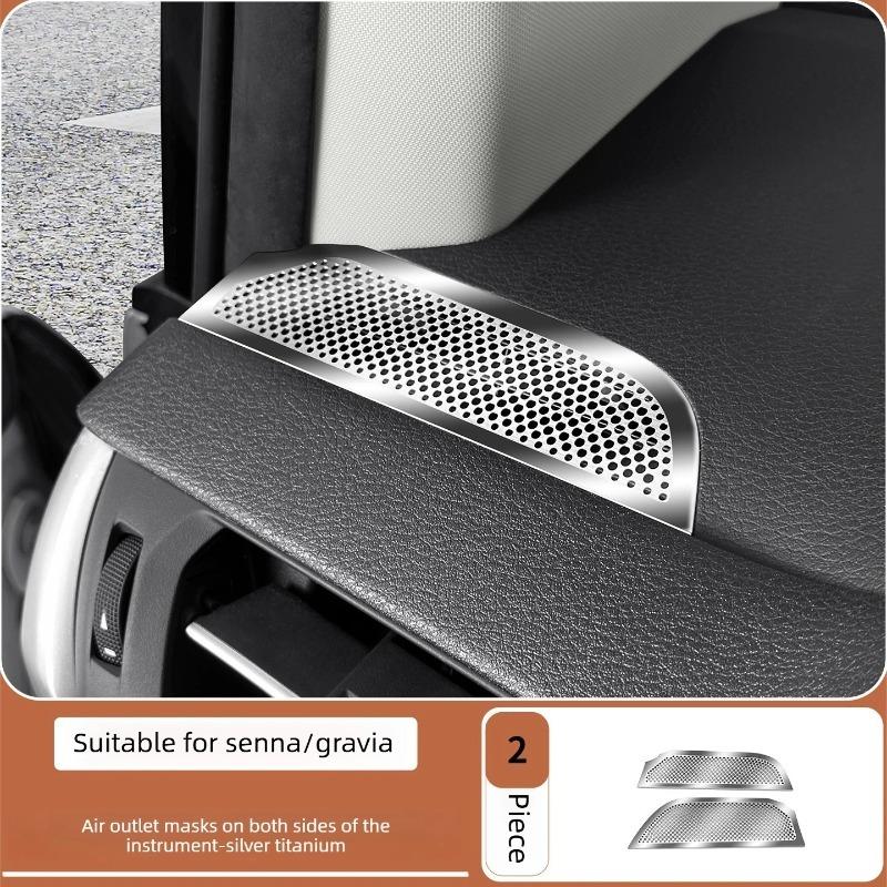For Toyota Sienna Granvia Dashboard Side Vent Cover Stainless Steel Original Car Mesh Design Anti-dust Anti-foreign
