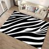 Black and White Zebra Striped Carpet for Living Room, Modern Design Rug Suitable for Use As an Anti-slip for Living Room Bedroom Sofas