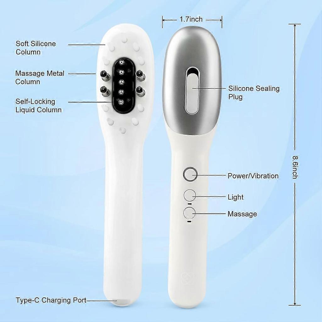 Hair Growth Massage Comb with Hair Oil Dispenser Red Blue Light AntiHair Loss High Frequency Vibration Scalp Massager