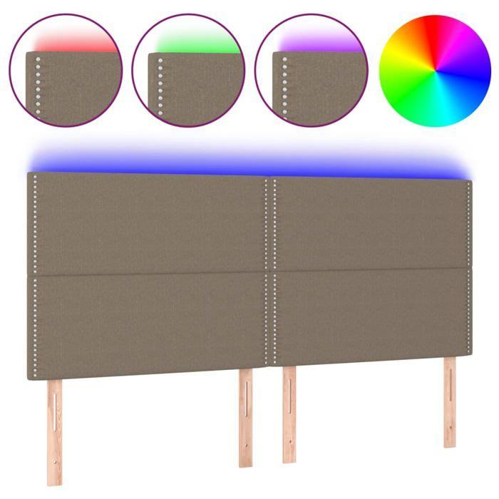 VidaXL LED Headboard Bedroom Furniture Double Bed Accessory Head of Bed Frame Interior Taupe 3122302