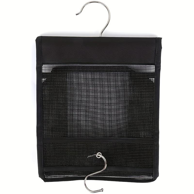 1PC Lightweight Black Mesh Shower Storage Rack with Hook - No Punching Self-Adhesive Storage Solution