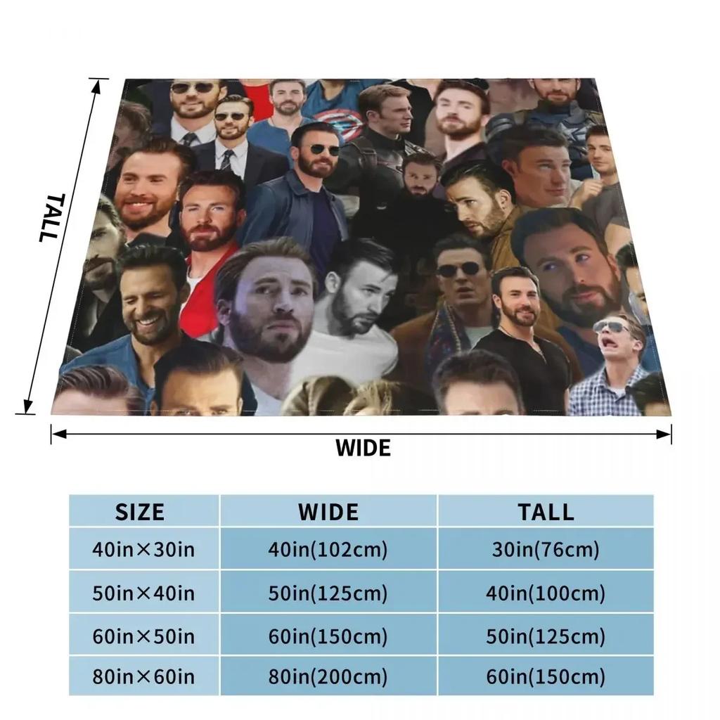 Chris Evans Blanket Fleece Flannel Summer Breathable Super Warm Ultra-Soft Chris Evans Throw Blankets For Bed Bedspread