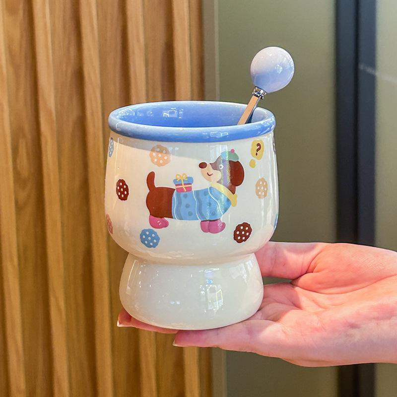 Give Children's Birthday Gifts, Cute Girls Hold Coffee Cups, Gaoyan Ceramic Mugs, Girlfriends' Souvenirs, Gift Boxes.