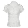 Shirt Women's Hot Season Commute Latest Slim-fitting Breasted Cardigan Solid Color Simple Top