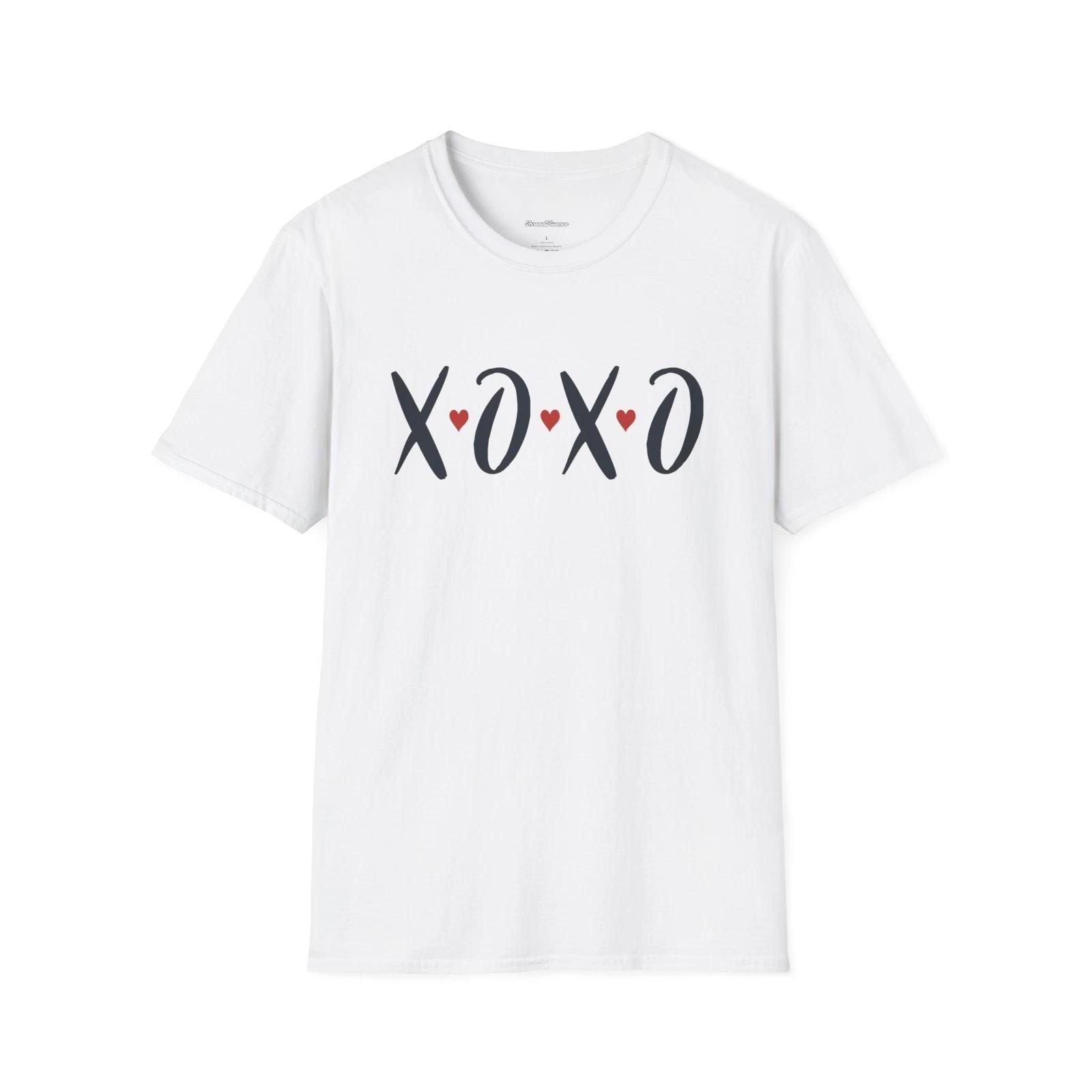 XOXO Heart Softstyle Unisex T-Shirt, Cute Gift ( Light Bright Vibrant Colors) XL
