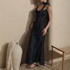 Suspender Long Dress European and American Summer New Neck Strap Fishtail Skirt Temperament Polka Dot Long Dress