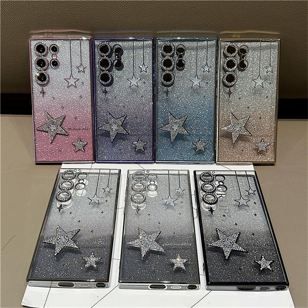 Luxury Glitter Powder Rhinestone Electroplated Mobile Phone Case Suitable for Samsung S24ultra Shell Samsung S23u Protective Case