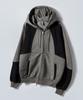 Travel Pigment Color Block Hooded Zip-Up Jacket Black Charcoal