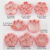 Pack of 8 Cookie Molds Flower Shaped Cookie Cutters Easy to Use Baking Tools Baking Molds Great for Baking Treats