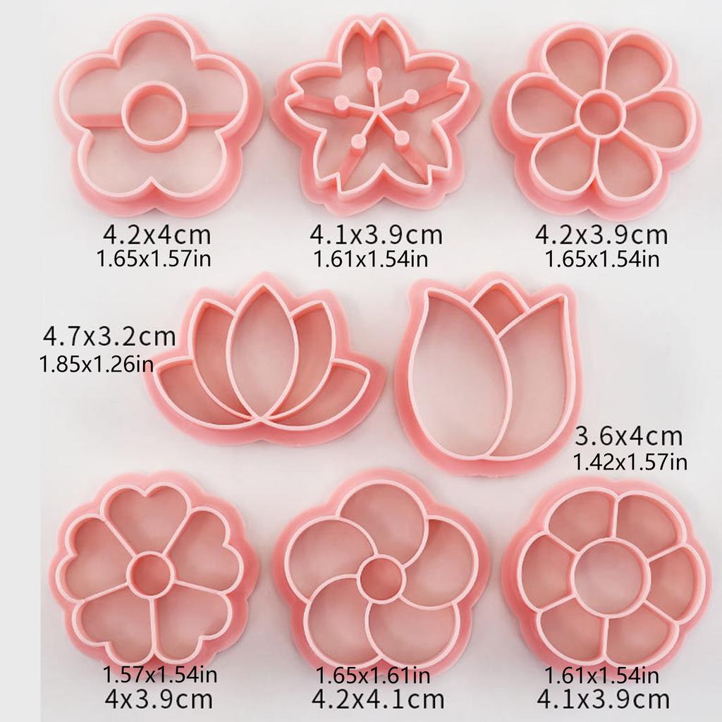 Pack of 8 Cookie Molds Flower Shaped Cookie Cutters Easy to Use Baking Tools Baking Molds Great for Baking Treats