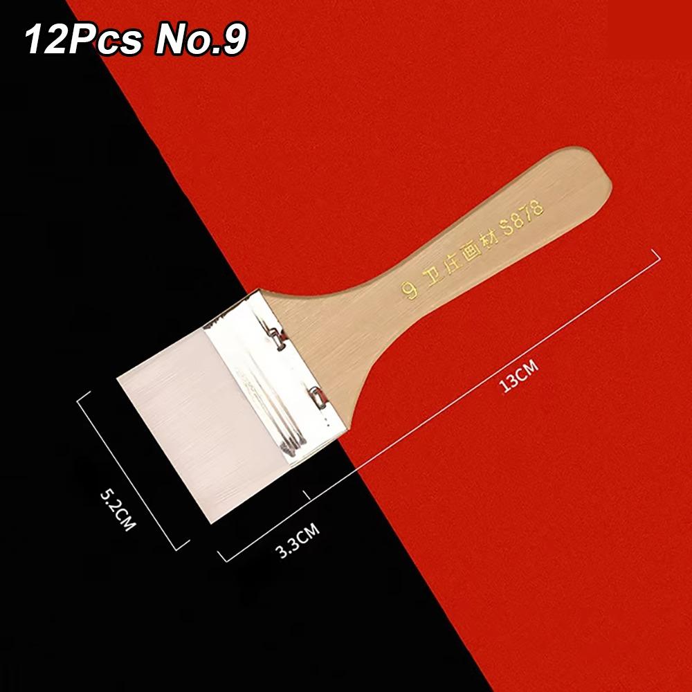 12Pcs/Set White Art Paint Brush Set Barbecue Brush  for Acrylic Oil Paint Varnishes Watercolor