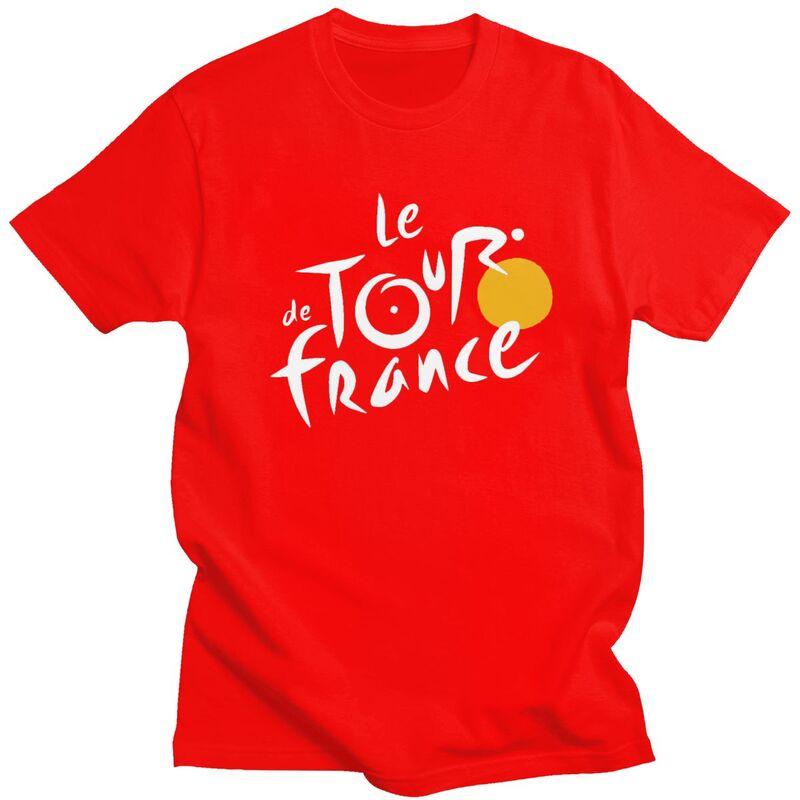 

Мужские футболки на заказ Le Tour The France 100% хлопок, топы, французские велосипедные футболки, повседневные футболки с коротким рукавом, одежда S