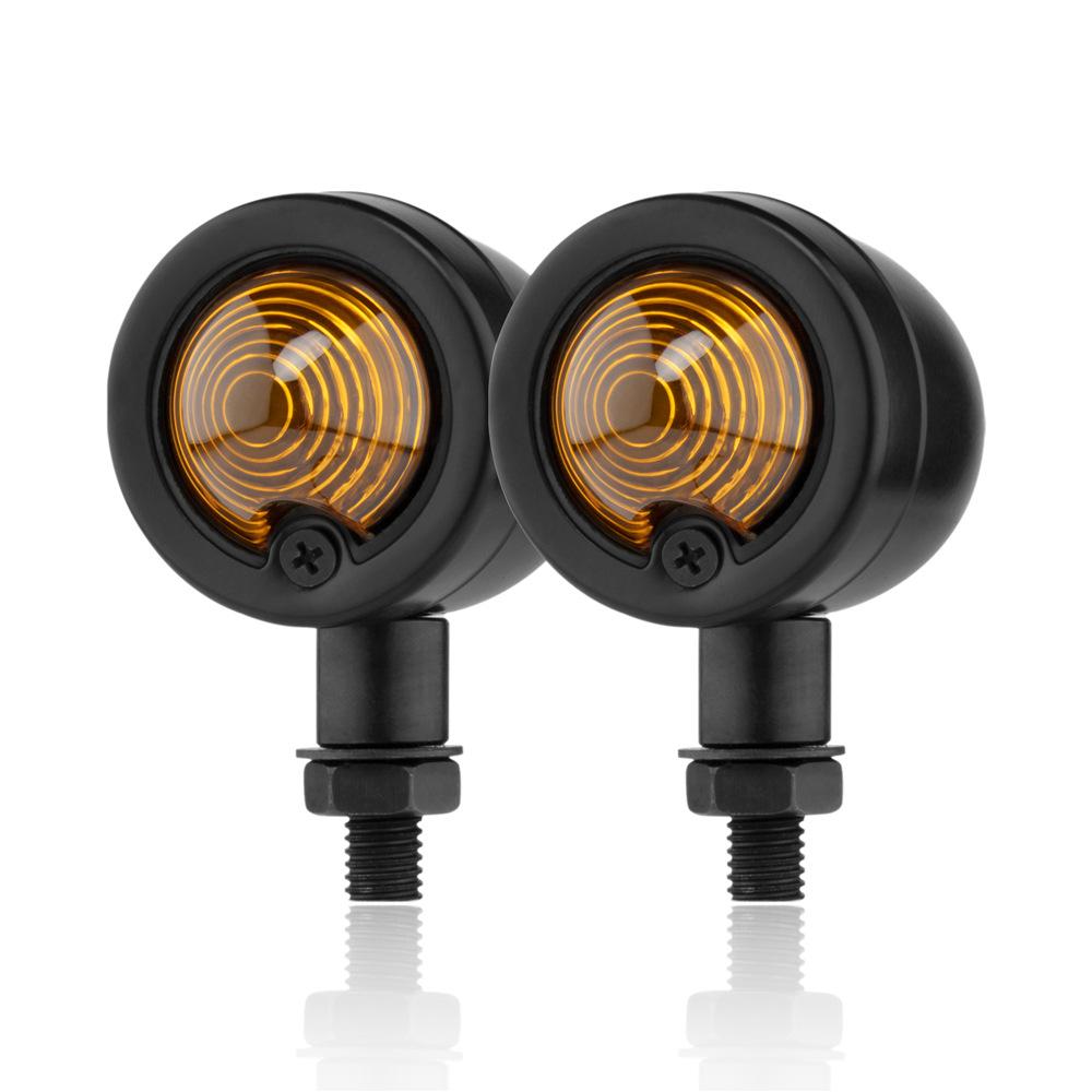 Motorcycle Turn Signal Light Indicator Amber Blinker Lamp For Honda For Yamaha Cafe Racer Mini Universal 12V 10MM Turn Signals