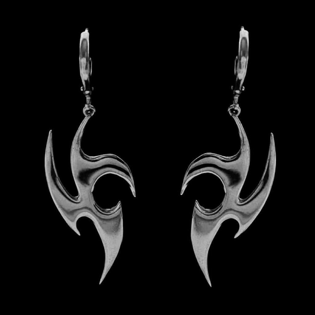 Gothic Style Unique Stainless Steel Flower Earrings For Women Fall