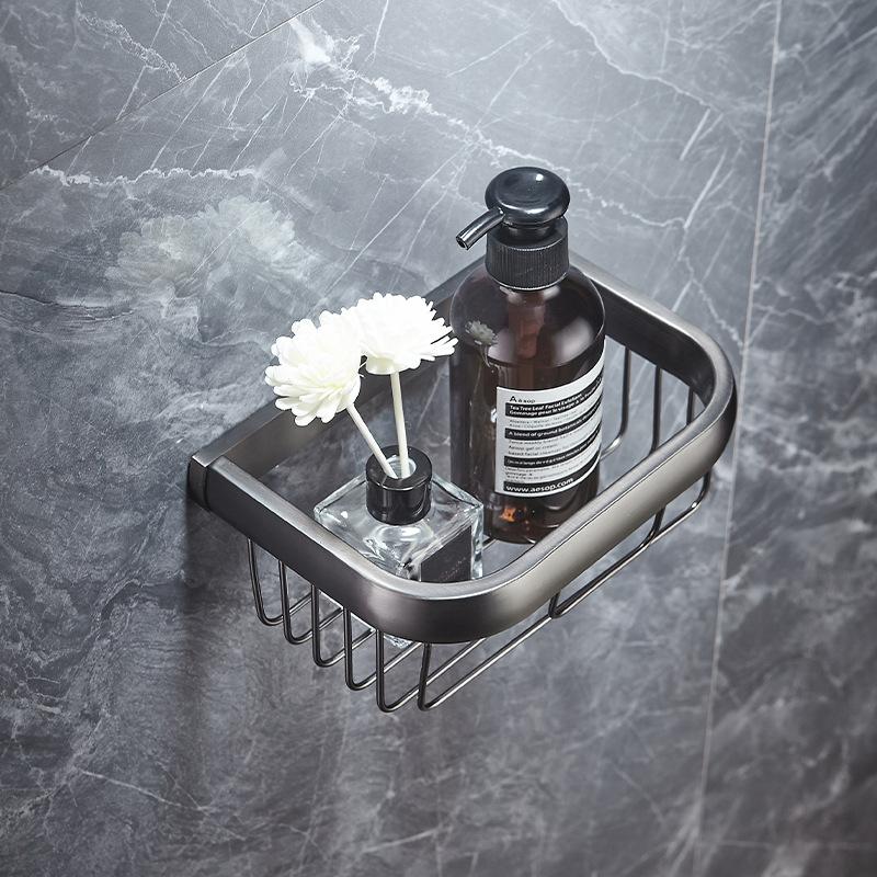 All copper gun gray bathroom towel rack, bath towel rack, light luxury bathroom rack, bathroom hardware pendant set.