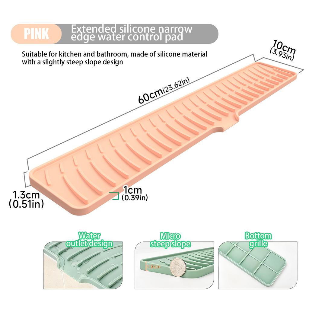 Alfombrilla de Silicona Para Fregaderos, - Inclinación, Alfombrilla de Drenaje Para Aberturas de Cocina.