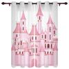 Rosa Cartoon Schloss Weiße Vorhänge für Schlafzimmer Wohnzimmer Vorhänge Küche Kinderzimmer Fenster Vorhang Moderne Heimdekoration