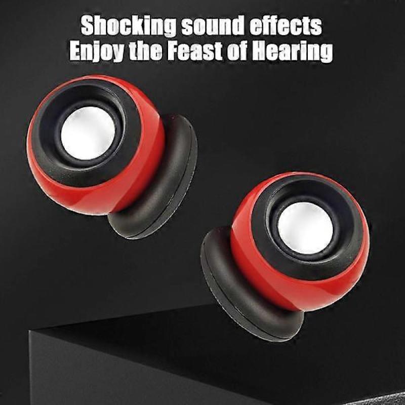 Mini compact desktop 2.0 USB portable laptop small speaker, red