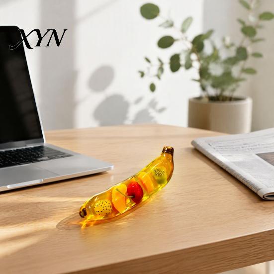 Non Rebound Squeeze Toys Clear Bar Toy with Fake Fruit Inside, Stress Relief Shapeable Flexible Sensory Stick Toy, Transparent Strip Figdet