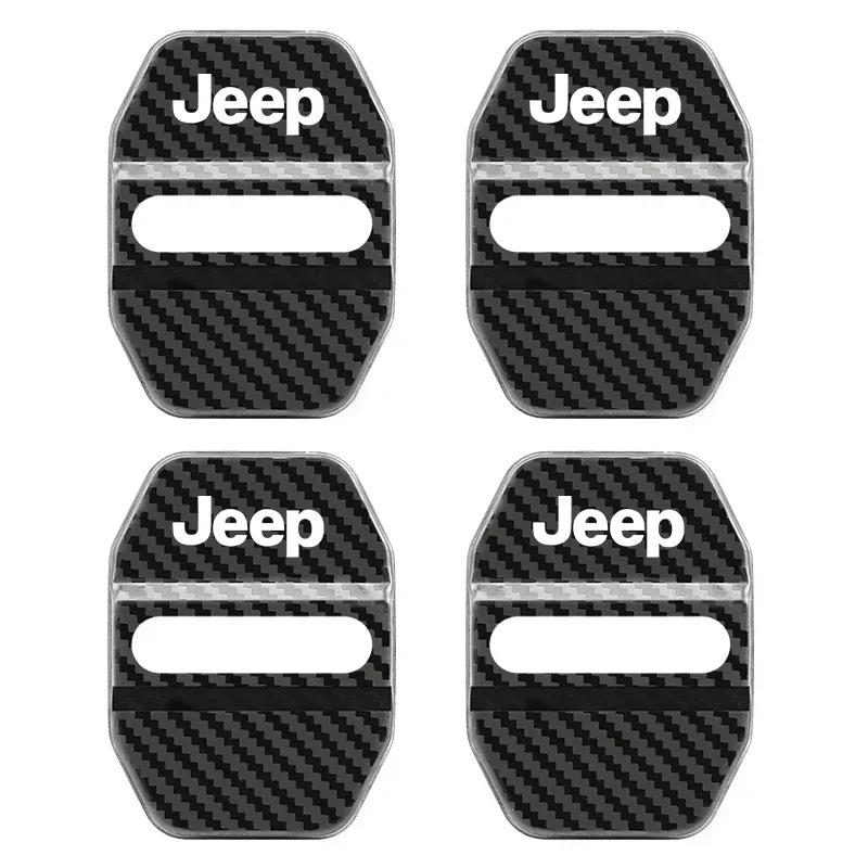 For Jeep 4 PCS/Set Fashion Stainless Steel Car Covers Door Lock Protecting Cover For Jeep Renegade Compass Patriot Cherokee W