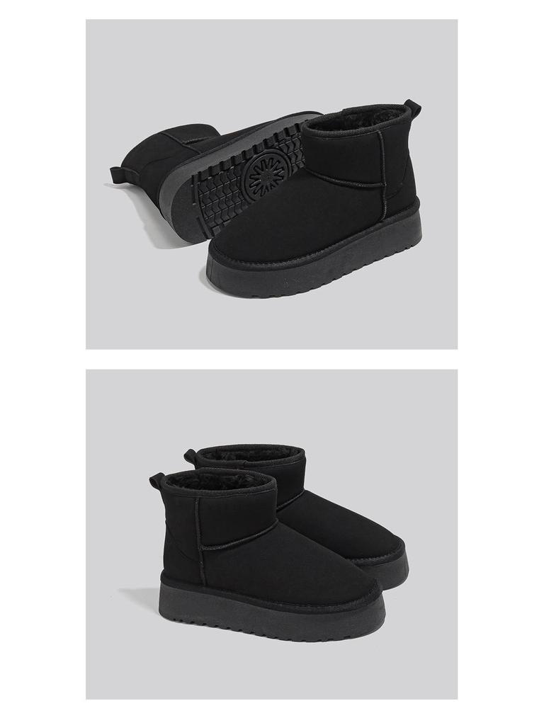 Women's Mid-Calf Fleece-Lined Winter Snow Boots with Thick Soles - G9902