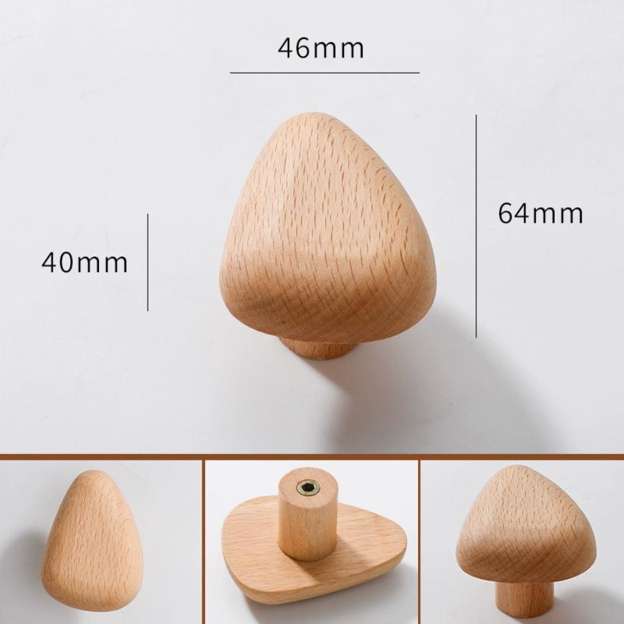 Nordic Solid Wood Bedroom Cabinet with Pebble-Shaped Handles