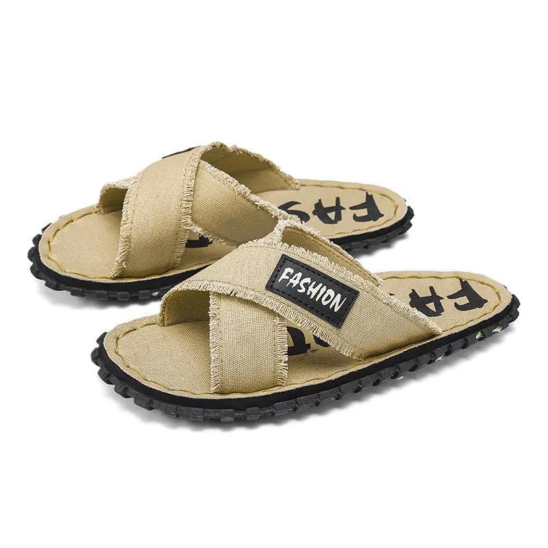 Fashion Slides Eva Canvas Flat Male Slipper Men's Shoe Beach Y2k Clappers 2025 Summer Sale Fun Cheap Shoes Liquidation Casual Original