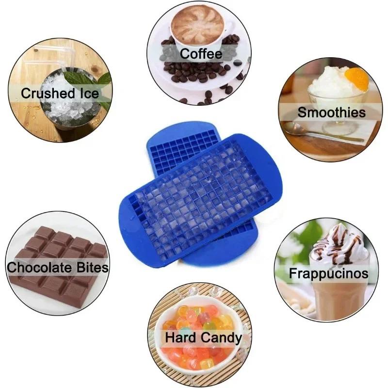 Silicone Mini Ice Cube Tray 160 Grid Ice Cube Mold Easy Release Food Grade Material Ice Box Container for Whiskey Cocktail
