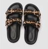 Fashion Leopard Metal Buckle Design Women Slippers Sexy Comfort Non Slip Slide Sandals Woman Summer Platform Flip Flops for Women
