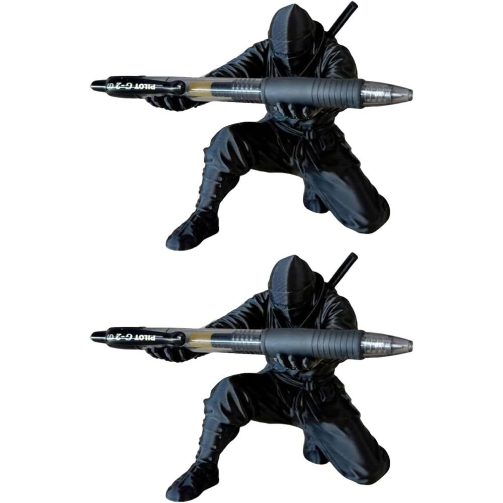 3D Printed Ninja Pen Holder, Funny Desk Organizer for Office, Creative Pencil Stand for Home School, Unique Figurine Pen Rack