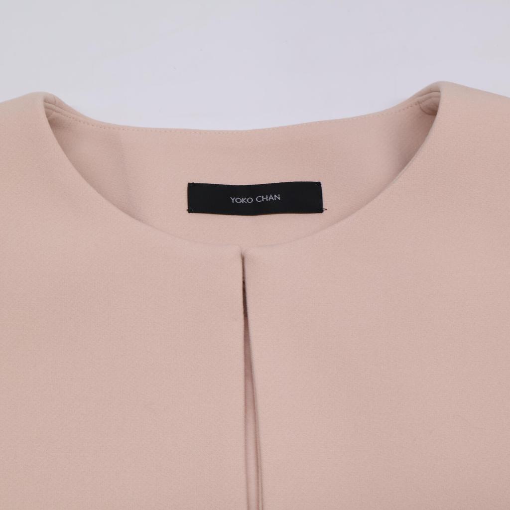 YOKOCHAN YCC-622-180 Pink polyester x rayon tuck volume back tiered coat coat 36 pinkUsed