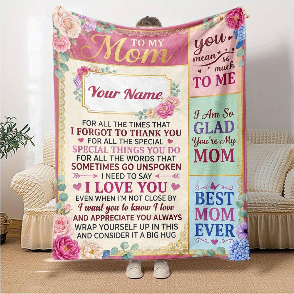 Mom'S Love Appreciation Blanket Warmthful Decor Great For Sofa Couch Office Bed Picnics Four Seasons Multipurpose Digital Print Birthday Christmas