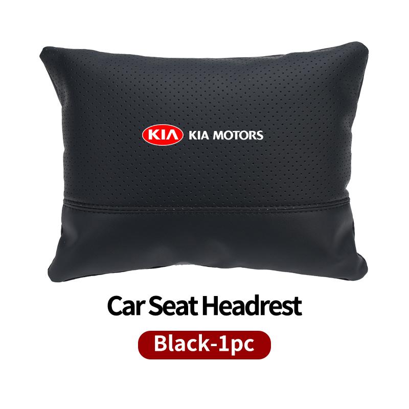 BBEI1 Car Logo Headrest Neck Support Seat Adjustable Neck Pillow Interior Accessories For KIA Cerato Soul Venga Forte Spectra Sedona