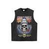 Oversized Vintage Rock Skull Print Cotton Tee Unisex Loose Fit Long Sleeve Streetwear