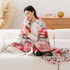 1pc Gnome Sweet Gnome Checkered Plaid Flannel Blanket - Heavyweight Quilted Bedspread with Swedish Gnome Couple & Hearts, Soft