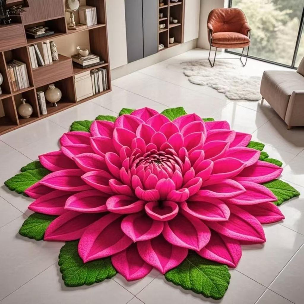 Irregular Flower Shaped Living Room Carpet Decorative Mat Bedroom Bedside Carpet Bathroom Foot Pad