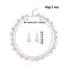 Vintage Artificial Pearl Necklace Earring Set With Alloy Pendants For Women