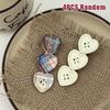 4Pcs Sweet Check Love Button Hair Clip Side Bangs Girly Cute Duckbill Clip For Girls Hair Accessories